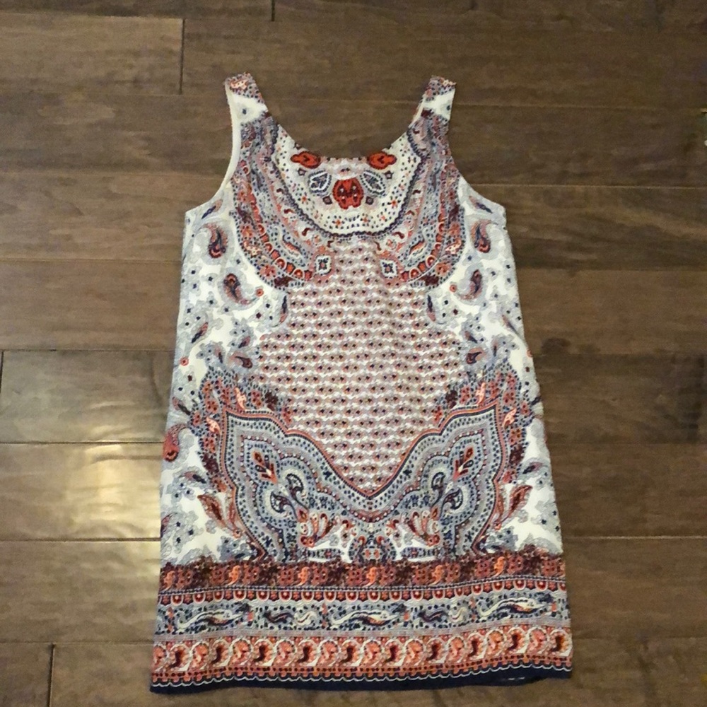 Super cute multi colored shift dress.